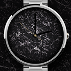 Black Marble Round Watch Face